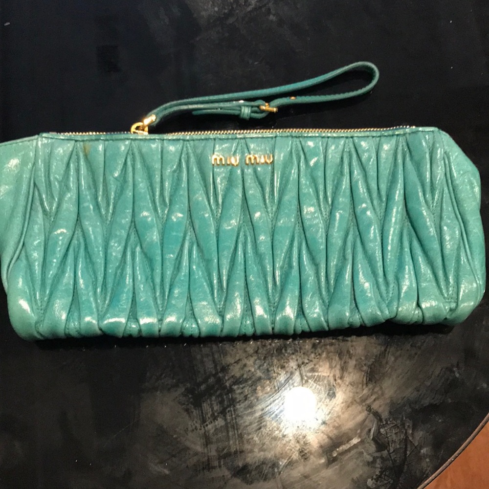 MIU MIU wristlet In teal